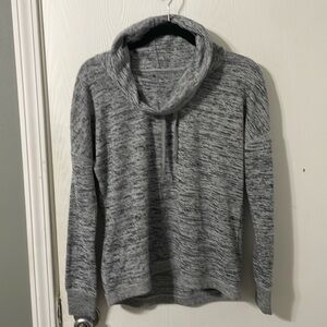 Athleta Traverse City Heather Gray Cowl Mock Neck Sweater Sz XS Fits Up To Large